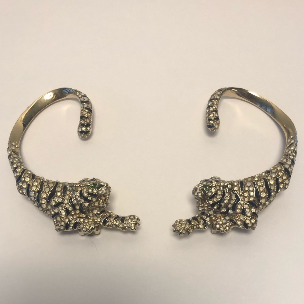 Roberto Cavalli Swarovski crystal Tiger earrings - Picture 4 of 6